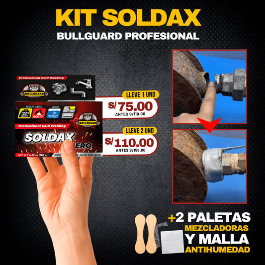 KIT SOLDAX PROFESIONAL + 2 PALETA MEZCLADORAS + MALLA + LIJA F7